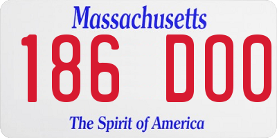 MA license plate 186DO0