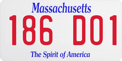 MA license plate 186DO1