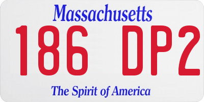 MA license plate 186DP2