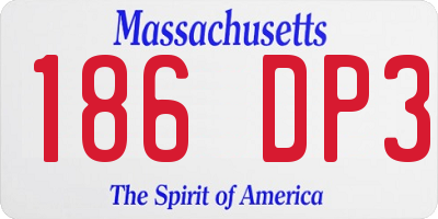 MA license plate 186DP3