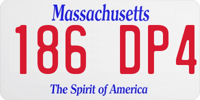 MA license plate 186DP4