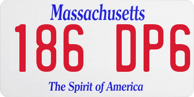 MA license plate 186DP6