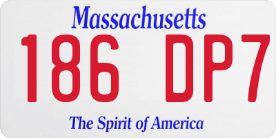 MA license plate 186DP7