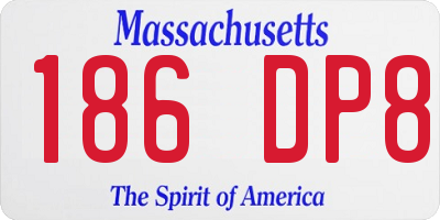 MA license plate 186DP8