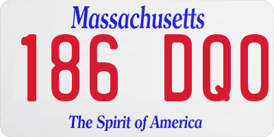 MA license plate 186DQ0