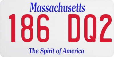 MA license plate 186DQ2