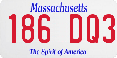 MA license plate 186DQ3