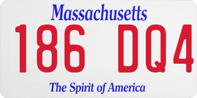 MA license plate 186DQ4