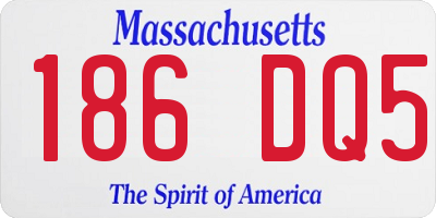 MA license plate 186DQ5