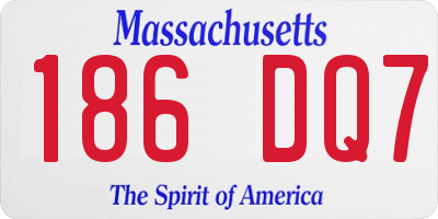 MA license plate 186DQ7