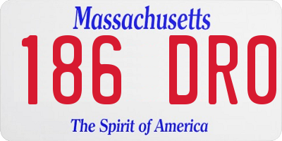 MA license plate 186DR0