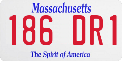 MA license plate 186DR1