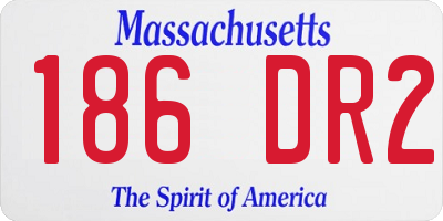 MA license plate 186DR2