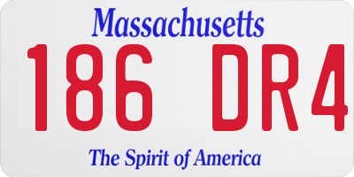 MA license plate 186DR4