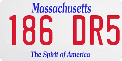 MA license plate 186DR5