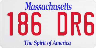 MA license plate 186DR6
