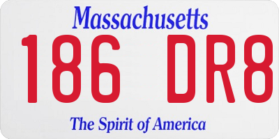 MA license plate 186DR8