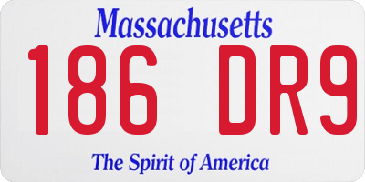 MA license plate 186DR9