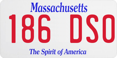 MA license plate 186DS0