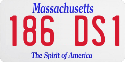 MA license plate 186DS1