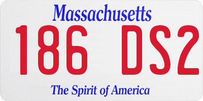 MA license plate 186DS2