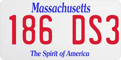 MA license plate 186DS3