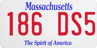 MA license plate 186DS5