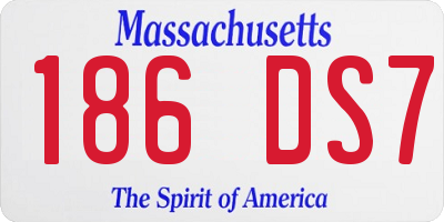 MA license plate 186DS7