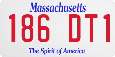 MA license plate 186DT1