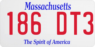 MA license plate 186DT3