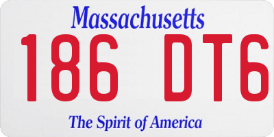 MA license plate 186DT6