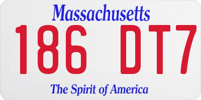 MA license plate 186DT7