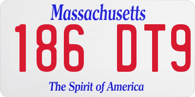 MA license plate 186DT9