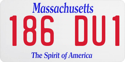 MA license plate 186DU1