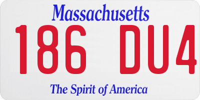 MA license plate 186DU4