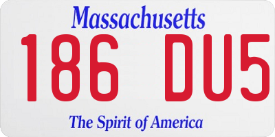 MA license plate 186DU5