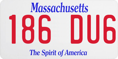 MA license plate 186DU6