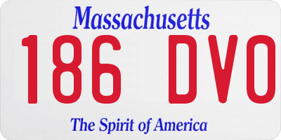 MA license plate 186DV0
