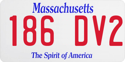 MA license plate 186DV2