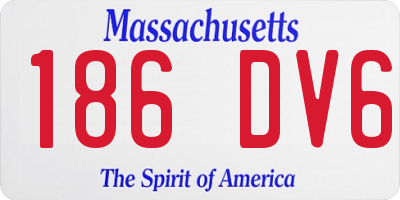 MA license plate 186DV6