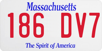 MA license plate 186DV7