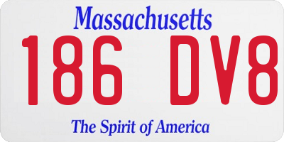 MA license plate 186DV8