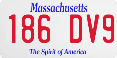 MA license plate 186DV9