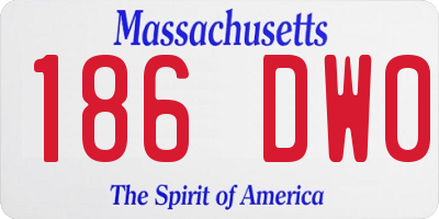 MA license plate 186DW0