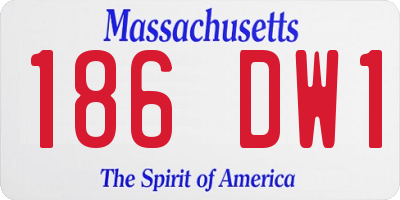 MA license plate 186DW1