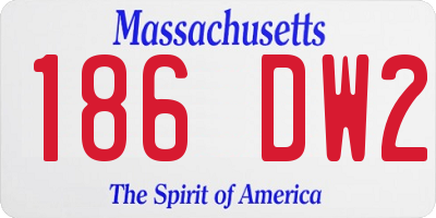 MA license plate 186DW2
