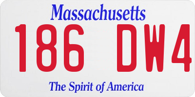 MA license plate 186DW4