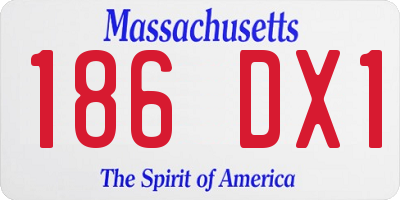 MA license plate 186DX1