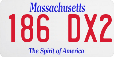 MA license plate 186DX2