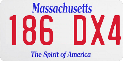 MA license plate 186DX4